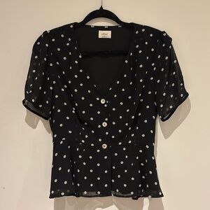 Wilfred black polkadot blouse